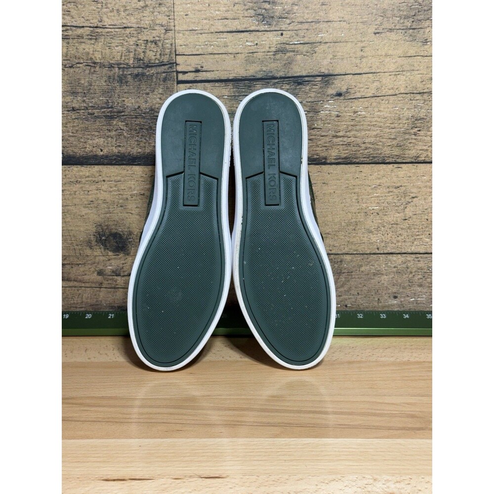🔥🐊Michael Kors KEATON Slip On Sneakers Shoes Moss green croc embossed 8.5 - Picture 9 of 11